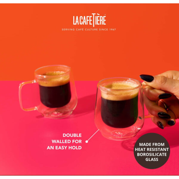 La Cafetiere 2pc Double Walled Espresso Glasses 100ml