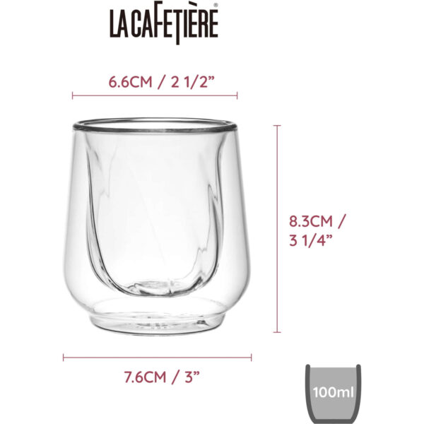 Klaasid 135ml 2tk lattele 'cortado glasses' La Cafetière