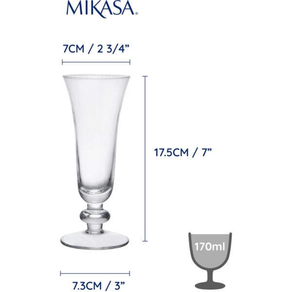 Mikasa Salerno 4pc Champagne Flutes 170ml