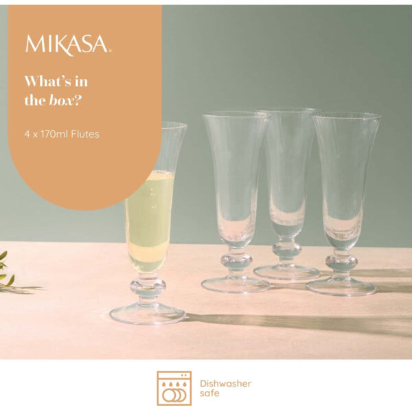 Mikasa Salerno 4pc Champagne Flutes 170ml