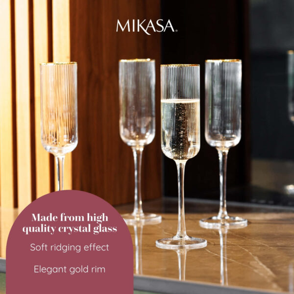 Mikasa Sorrento 4pc Champagne Flutes 200ml