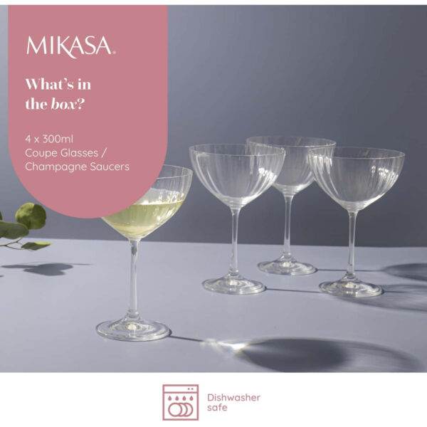 Mikasa Treviso 4pc Champagne Coupe Glasses 300ml