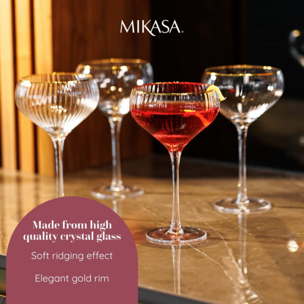 Mikasa Sorrento 4pc Champagne Coupe Glasses 350ml