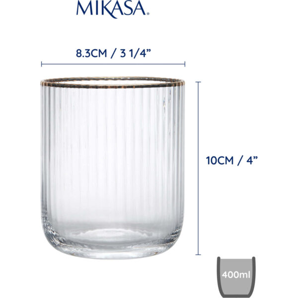 Mikasa Sorrento 4pc Stemless Glasses 400ml