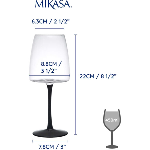 Mikasa Palermo 4pc Red Wine Glasses 450ml