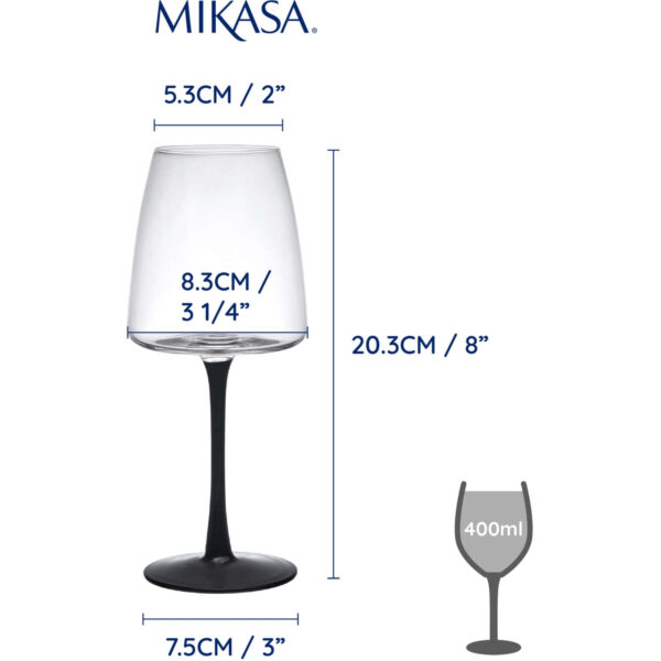 Mikasa Palermo 4pc White Wine Glasses 400ml