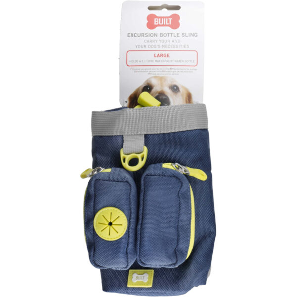 Koera jäätmekottide- ja maiustuse kott koos pudeli hoidjaga rihm 94-114cm sinine NightSafe Built Pet