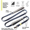 Koera jalutusrihm 1.83m M sinine topelt käepide 30cm pöörlev kinnitus NightSafe Built Pet