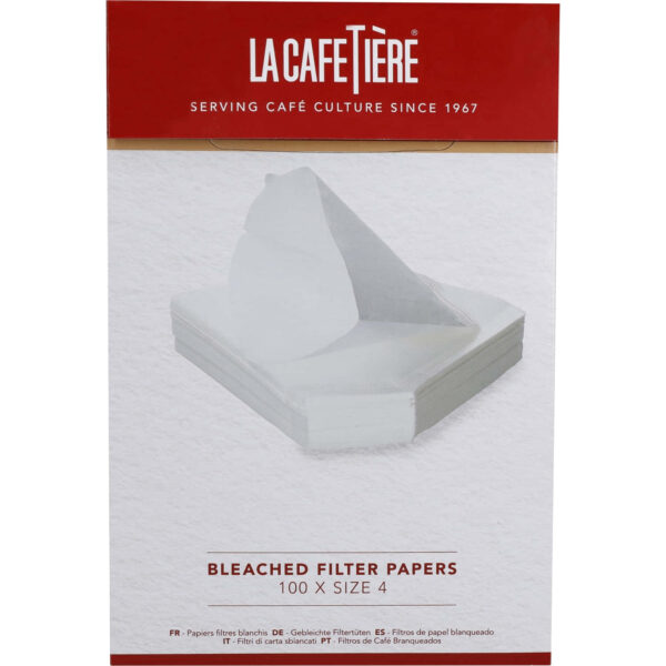 La Cafetière Bleached Coffee Filter Papers Size 4 100 pieces