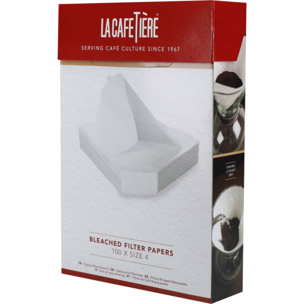 La Cafetière Bleached Coffee Filter Papers Size 4 100 pieces
