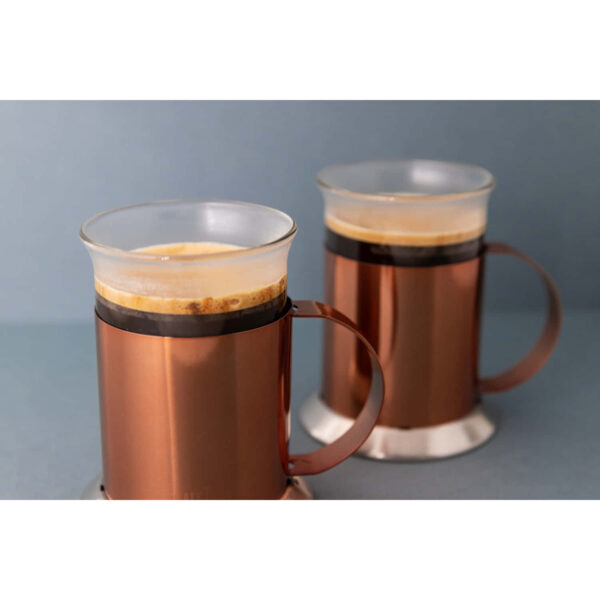 Kohvitassid klaas metallraam 200ml 2tk 'copper' La Cafetière