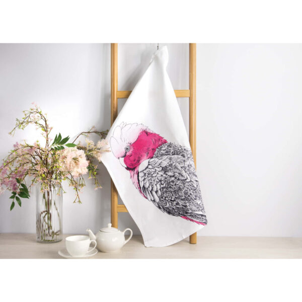 Maxwell & Williams Marini Ferlazzo Tea Towel Galah with Colour 50x70cm