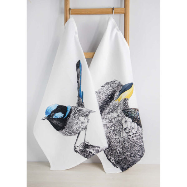 Maxwell & Williams Marini Ferlazzo Tea Towel Kookaburra with Colour 50x70cm
