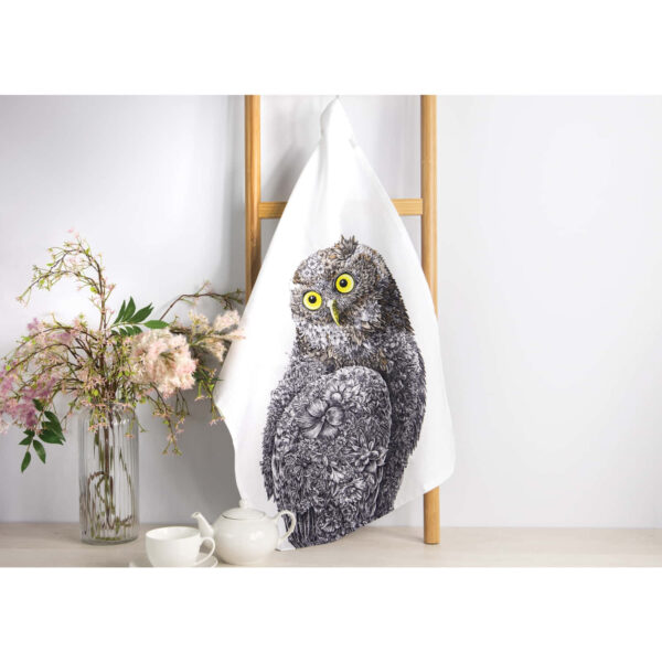 Maxwell & Williams Marini Ferlazzo Tea Towel Owl with Colour 50x70cm
