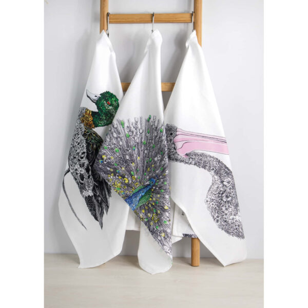 Maxwell & Williams Marini Ferlazzo Tea Towel Pelican with Colour 50x70cm