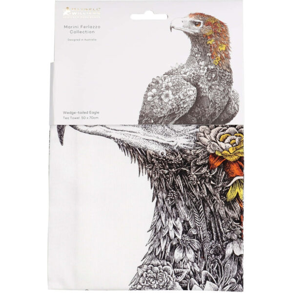 Maxwell & Williams Marini Ferlazzo Tea Towel Wedgetail Eagle with Colour 50x70cm