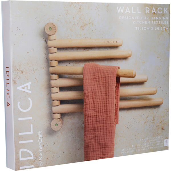 KitchenCraft Idilica Beech Wood Wall Rack
