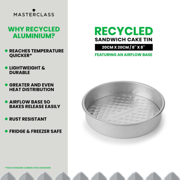 Koogivorm taaskasutatud alumiinium 20cm lahtine põhi Recycled MasterClass