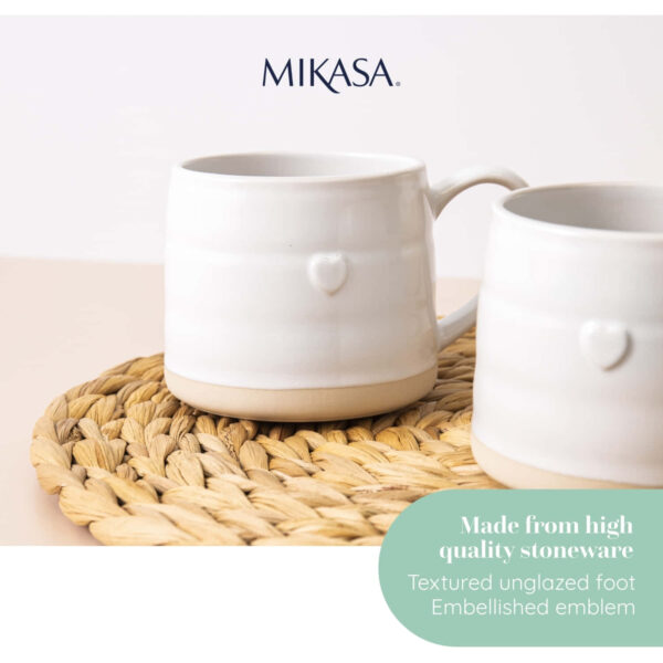 Mikasa Stoneware 2pc 380ml Cosy Mugs Heart