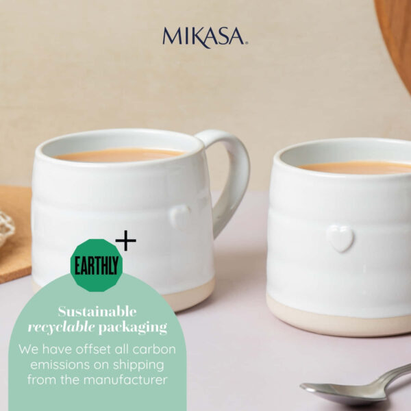 Mikasa Stoneware 2pc 380ml Cosy Mugs Heart