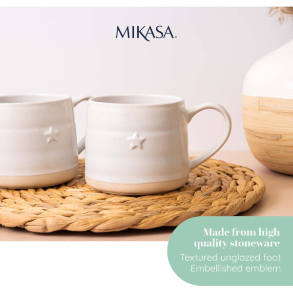 Mikasa Stoneware 2pc 380ml Cosy Mugs Star