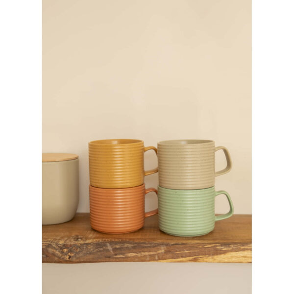 KitchenCraft Idilica Stoneware 400ml Stacking Mug Set