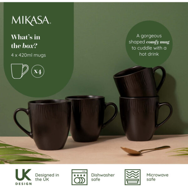 Mikasa Jardin 4pc Stoneware Mug Set 420ml