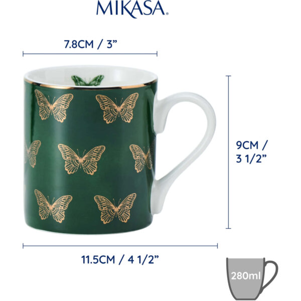Mikasa Fine China 280ml Straight Sided Mug Butterflies
