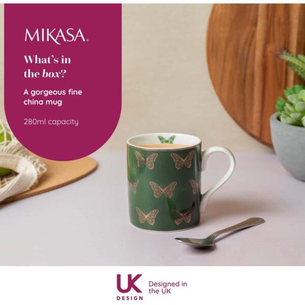 Mikasa Fine China 280ml Straight Sided Mug Butterflies