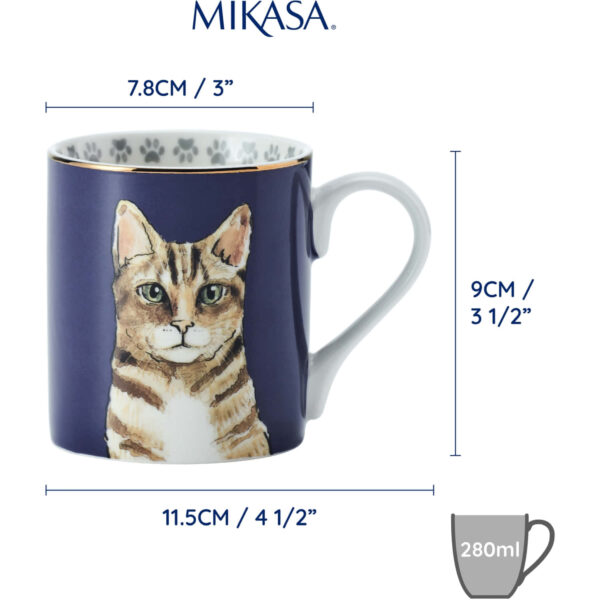 Mikasa Fine China 280ml Straight Sided Mug Cat