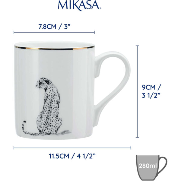 Mikasa Fine China 280ml Straight Sided Mug Cheetah