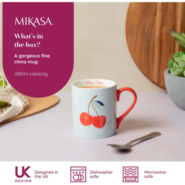 Mikasa Fine China 280ml Straight Sided Mug Cherry