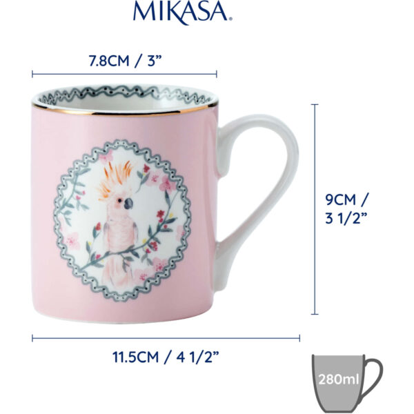Mikasa Fine China 280ml Straight Sided Mug Cockatoo