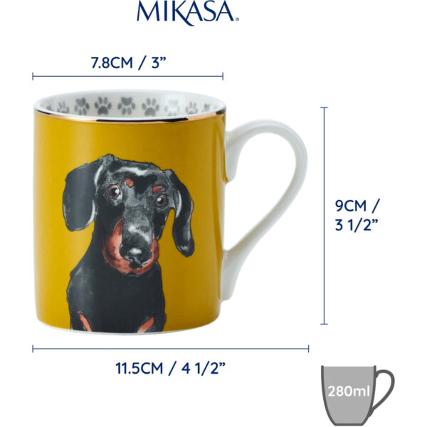 Mikasa Fine China 280ml Straight Sided Mug Dashchund