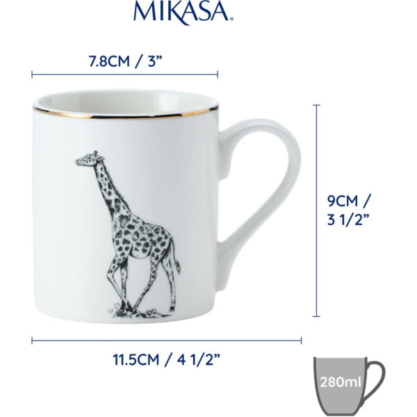 Mikasa Fine China 280ml Straight Sided Mug Giraffe
