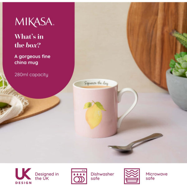 Mikasa Fine China 280ml Straight Sided Mug Lemon