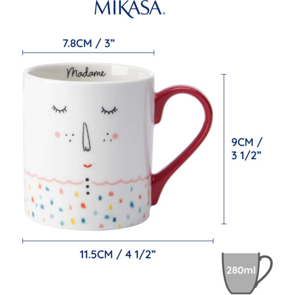 Mikasa Fine China 280ml Straight Sided Mug Madame