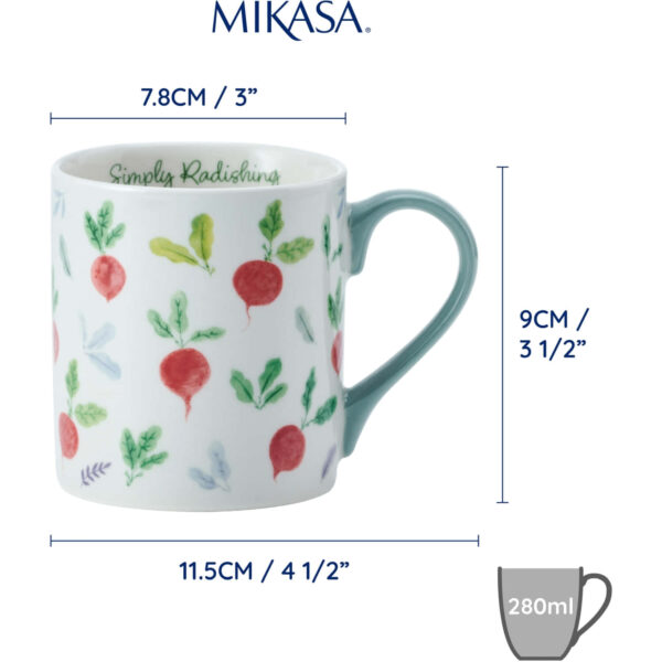 Mikasa Fine China 280ml Straight Sided Mug Radish