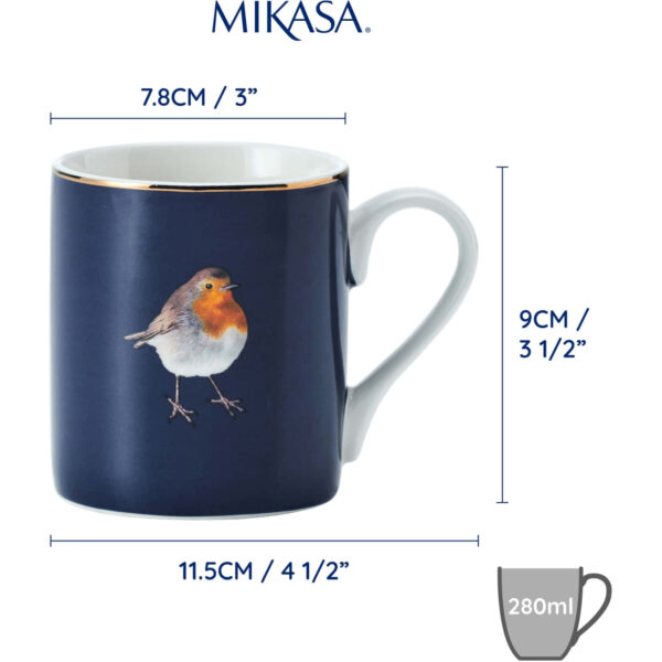 Mikasa Fine China 280ml Straight Sided Mug Robin