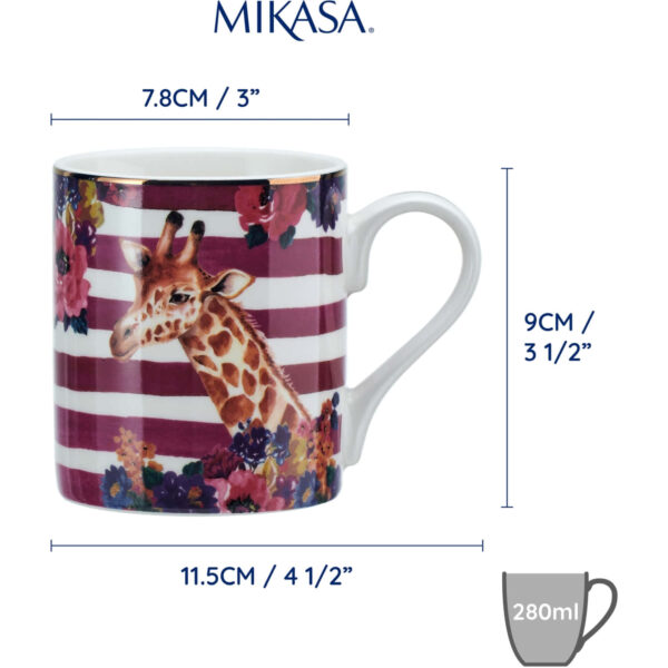 Mikasa Wild At Heart Fine China 280ml Mug Giraffe