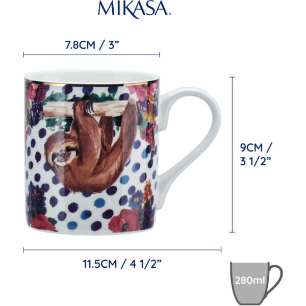 Mikasa Wild At Heart Fine China 280ml Mug Sloth