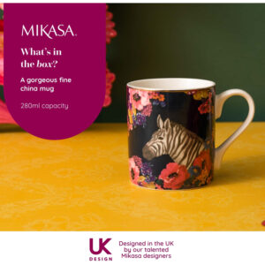 Mikasa Wild At Heart Fine China 280ml Mug Zebra