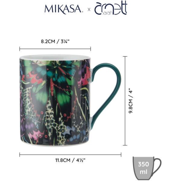 Mikasa x Sarah Arnett Porcelain 300ml Straight Sided Mug Butterfly