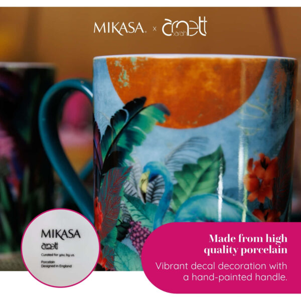 Mikasa x Sarah Arnett Porcelain 300ml Straight Sided Mug Flamingo