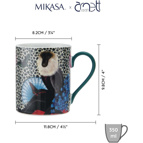 Mikasa x Sarah Arnett Porcelain 300ml Straight Sided Mug Monkey