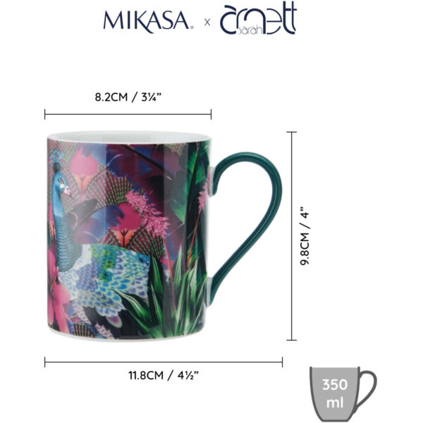 Mikasa x Sarah Arnett Porcelain 300ml Straight Sided Mug Peacock