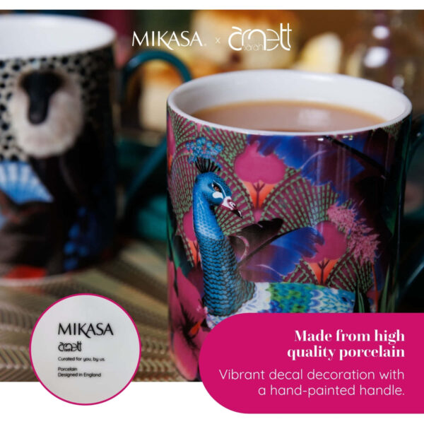 Mikasa x Sarah Arnett Porcelain 300ml Straight Sided Mug Peacock