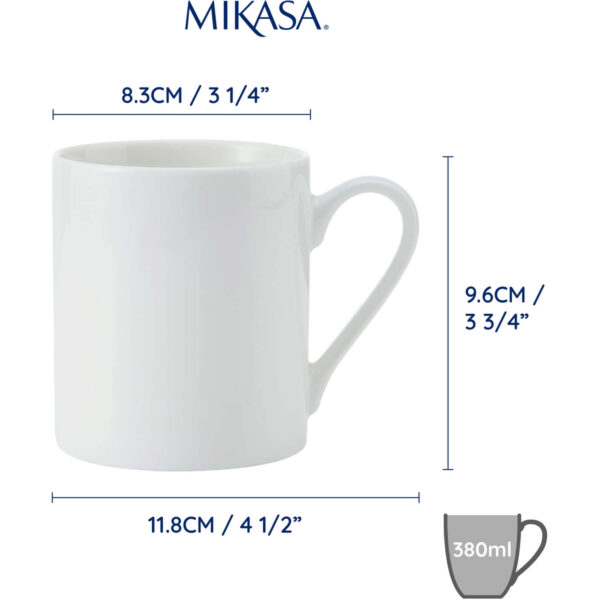Mikasa Egret 4pc Fine China Mug Set 380ml