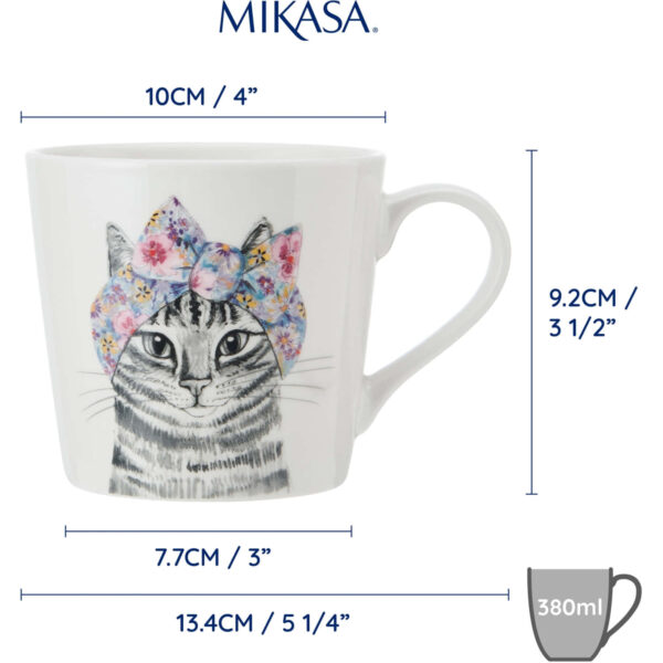 Mikasa x Tipperleyhill 380ml Fine China Mug Cat