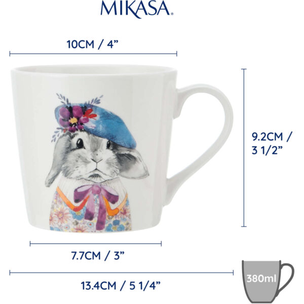Mikasa x Tipperleyhill 380ml Fine China Mug Rabbit